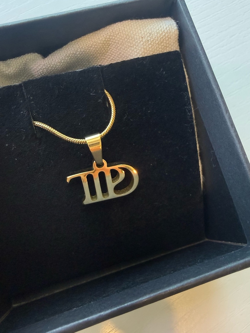 Taylor Swift TTPD The Tortured Poets Department Gold Monogram Necklace